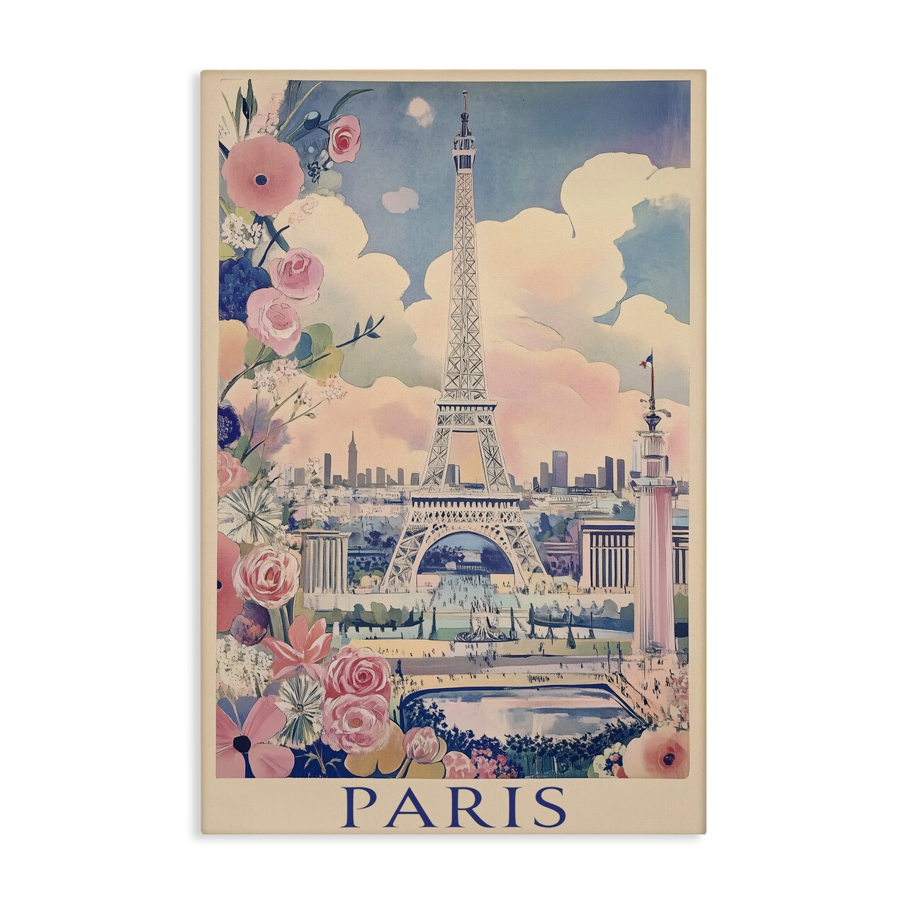 Stupell Industries Vintage Spring In Paris Canvas, design by Annabelle Hall